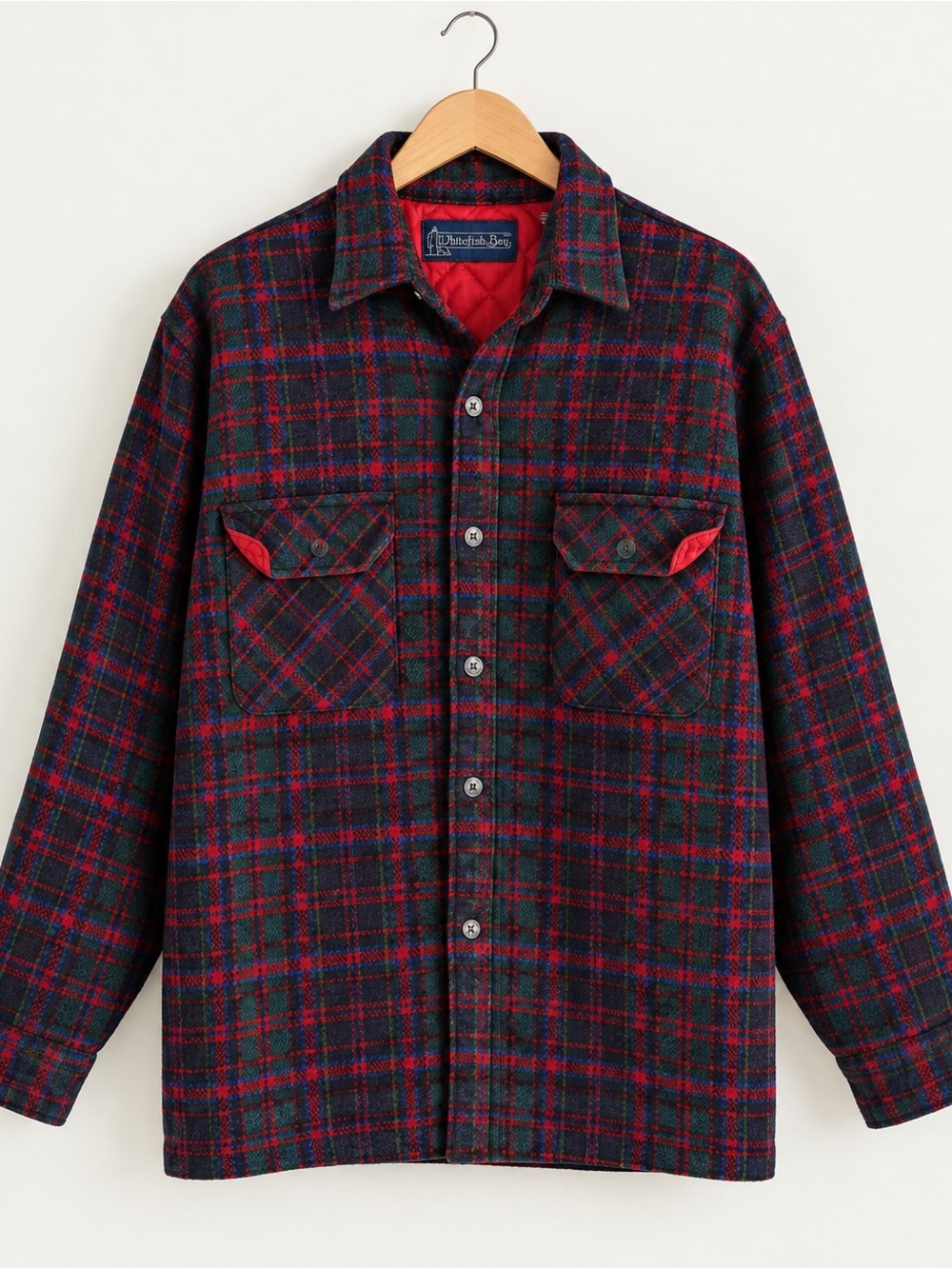 Vintage Whitefish Bay Quilted Plaid Shacket Flannel Cabin Gorpcore Medium